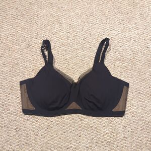 Honeylove Crossover Bra Medium Black  Nude Mesh Panel Wireless Supportive